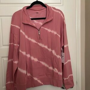 Tie-Dye Quarter-zip- Pink